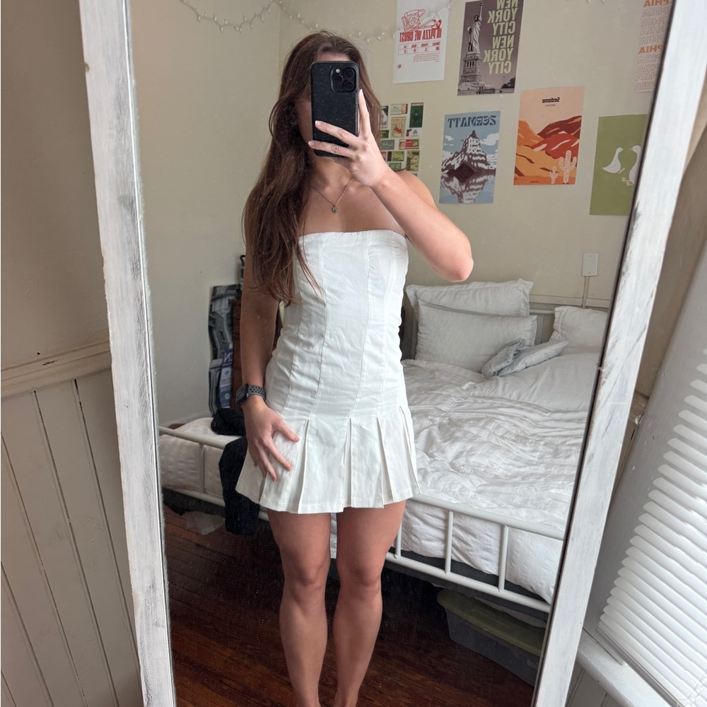 Peppermayo Saving Hearts Linen Mini Dress